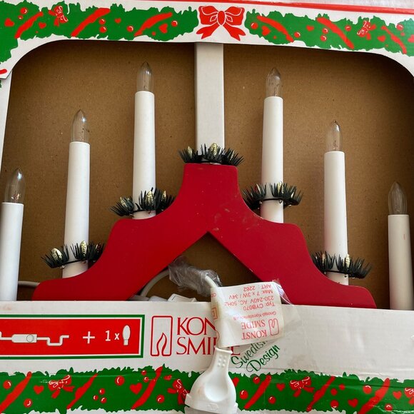 Konst Smide Swedish Design Christmas Candelabra Lights Swedish Plug Red Base - Picture 2 of 7